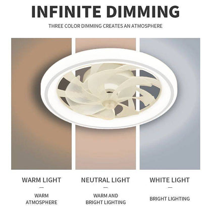 Smart Ceiling Fan with LED Lights & Dimmable Features | Modern Flush Mount Design for Year-Round Comfort