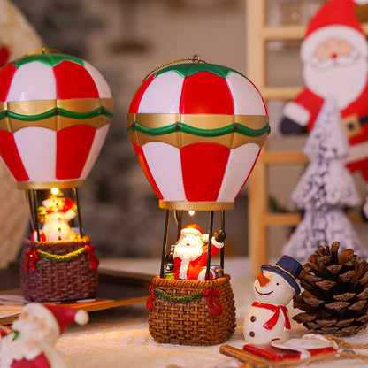 Celestia Hot Air Balloon Ornament - Resin, LED Battery Powered Christmas Decoration