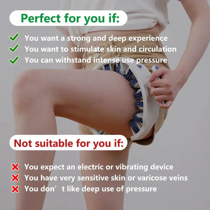 Cellulite Roller | 360° Deep-Tissue Massage Tool with Adjustable Width | Enhance Circulation for Toned Legs