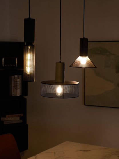 Industrial Concrete Hanging Light Fixture with Metal Accent for Dining Room, Kitchen Island & Bedroom – Adjustable Cord, E26 Socket, Modern