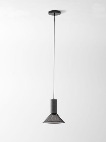 Industrial Concrete Hanging Light Fixture with Metal Accent for Dining Room, Kitchen Island & Bedroom – Adjustable Cord, E26 Socket, Modern