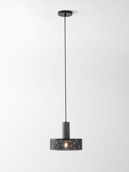 Industrial Concrete Hanging Light Fixture with Metal Accent for Dining Room, Kitchen Island & Bedroom – Adjustable Cord, E26 Socket, Modern