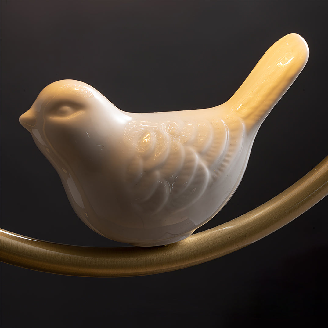 Decorative Bird Pendant Light with Brass Frame & Glass Shade for Bedroom, Dining Room & Living Room | Indoor Hanging Fixture 9 in × 11 in