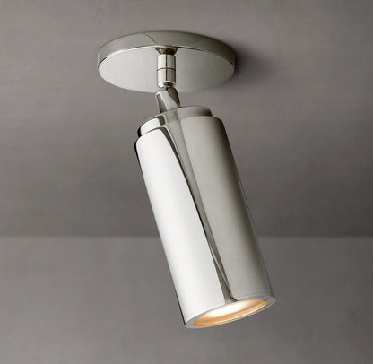Compact Brass Ceiling Light Fixture 9 Inches Tall Hardwired Small Flush Mount for Hallway Entryway Bedroom Bathroom Closet GU10 Bulb Base
