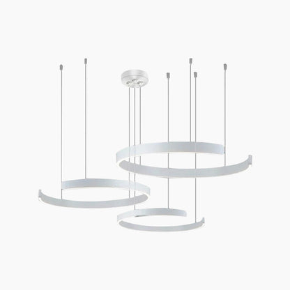 Dimmable LED Ring Ceiling Light Fixture Modern Aluminum Multi-Ring Chandelier for Dining Room Kitchen Island Living Room Bedroom Adjustable