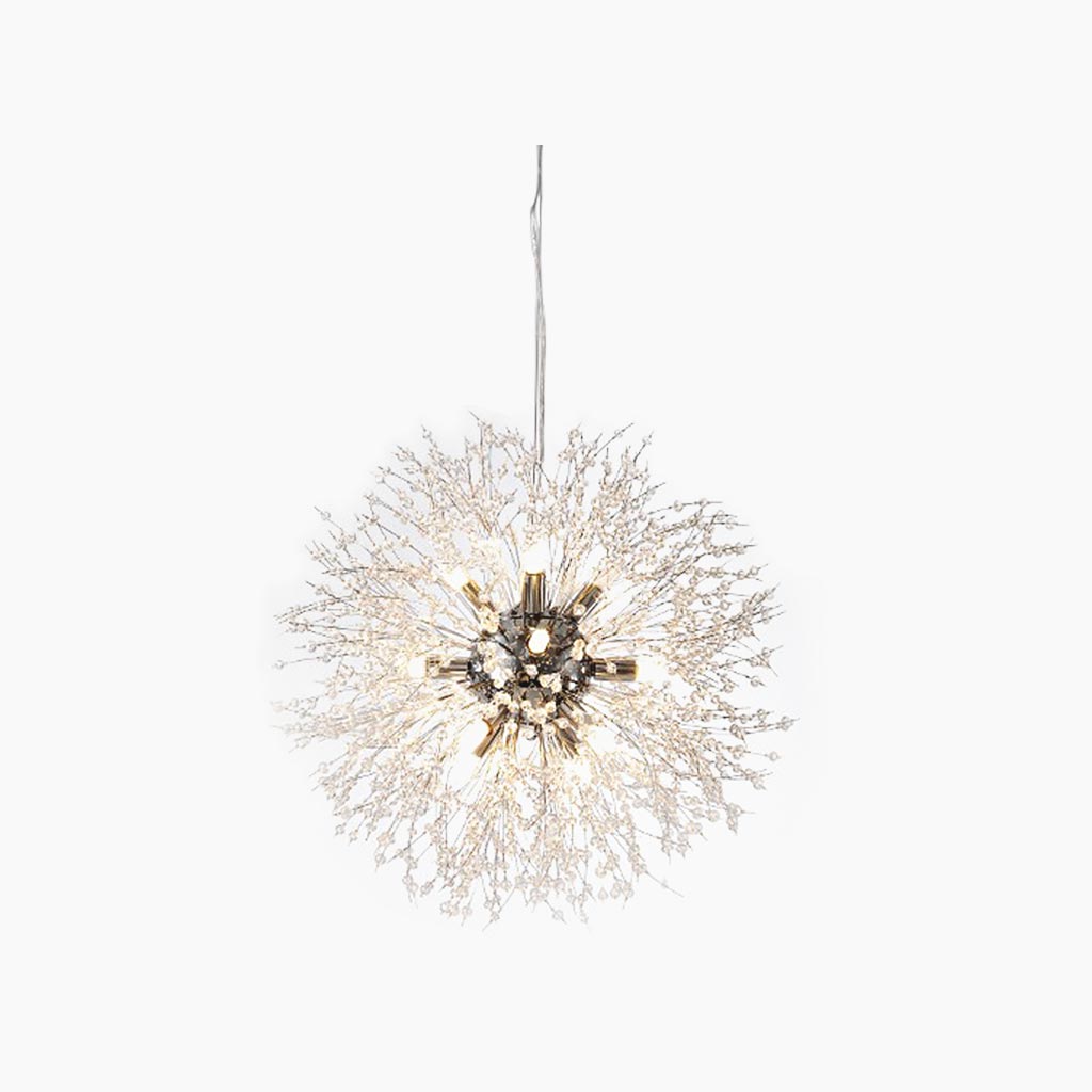 Sparkling Glass Crystal Ceiling Fixture Multi-Head Round & Rectangular LED Overhead Lighting for Dining Room Living Room Entry Hall Foyer Be