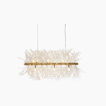 Sparkling Glass Crystal Ceiling Fixture Multi-Head Round & Rectangular LED Overhead Lighting for Dining Room Living Room Entry Hall Foyer Be