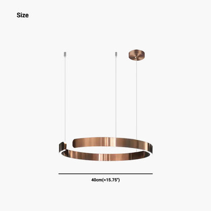 Dimmable LED Ring Ceiling Light Fixture Modern Aluminum Multi-Ring Chandelier for Dining Room Kitchen Island Living Room Bedroom Adjustable