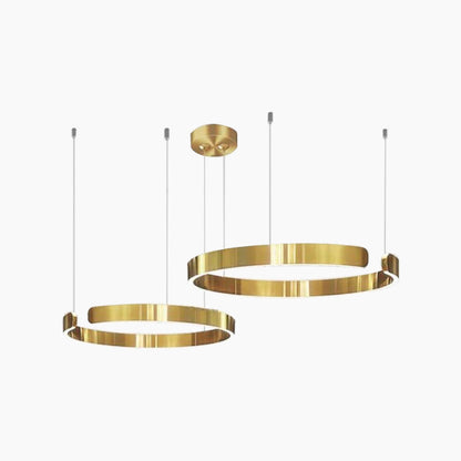 Dimmable LED Ring Ceiling Light Fixture Modern Aluminum Multi-Ring Chandelier for Dining Room Kitchen Island Living Room Bedroom Adjustable