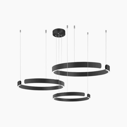 Dimmable LED Ring Ceiling Light Fixture Modern Aluminum Multi-Ring Chandelier for Dining Room Kitchen Island Living Room Bedroom Adjustable