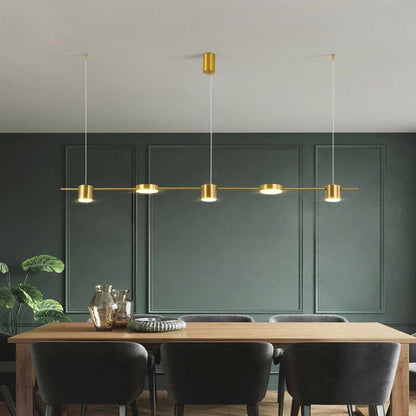 Multi-Head Island Pendant Light with Adjustable Brightness and Temperature for Dining Tables | Modern Aluminum Overhead Fixture in Black or