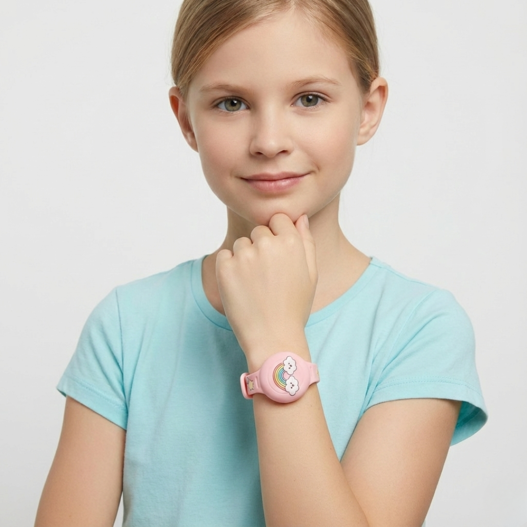 Kids' GPS Tracker Holder Wristband in Soft Silicone – Adjustable Fit for Outdoor Play & Travel Safety