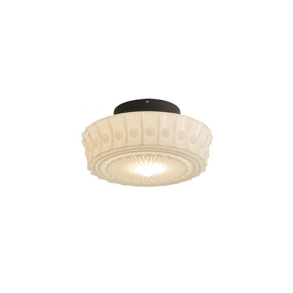 Flush Mount Ceiling Light Fixture Multi-Bulb Black Metal Glass 14 Inch for Living Room Dining Room Indoor Overhead Lighting E26 E27 Base