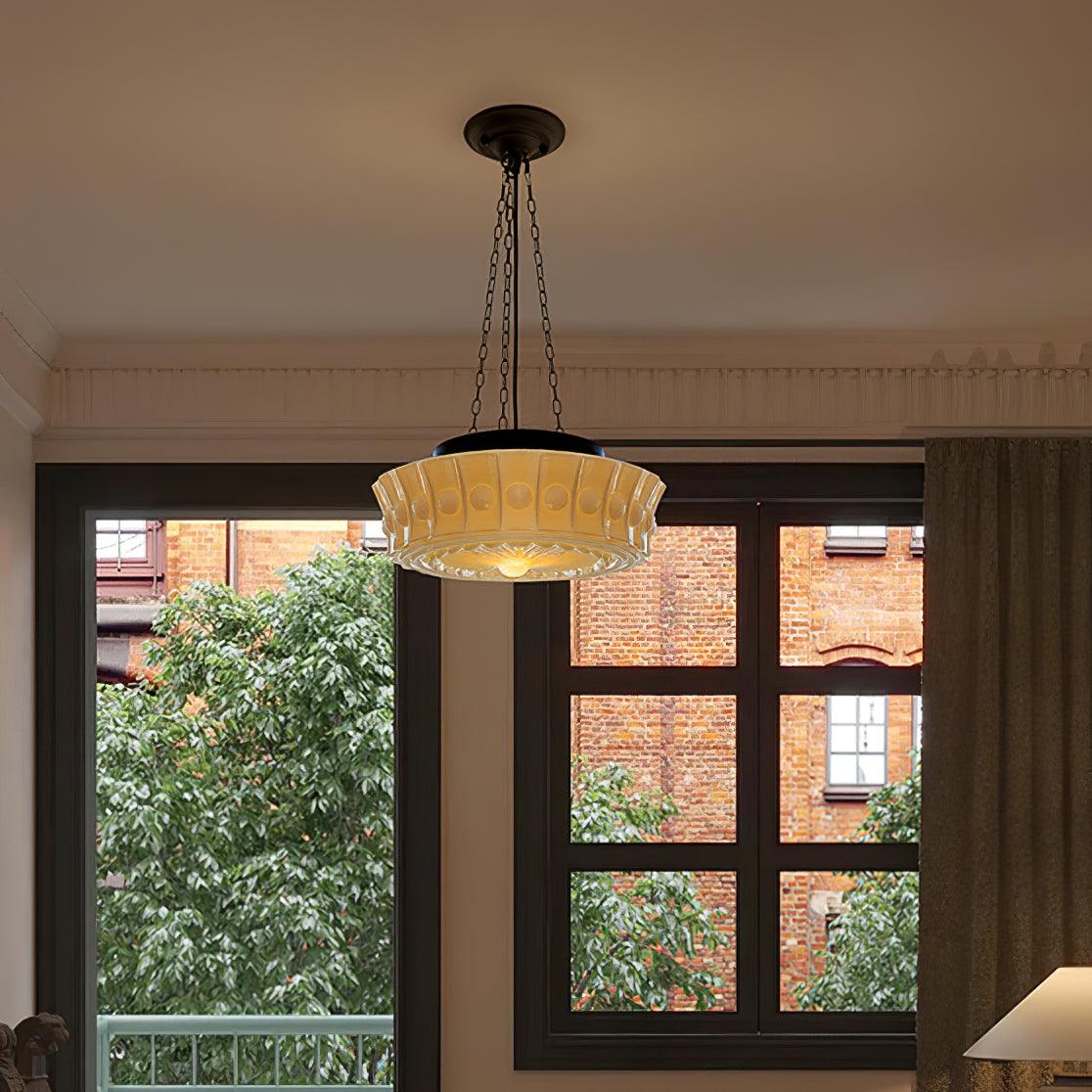 Hanging Ceiling Fixture with Dome Shade and Height-Adjustable Suspension for Kitchen Islands, Breakfast Nooks, Dining Spaces