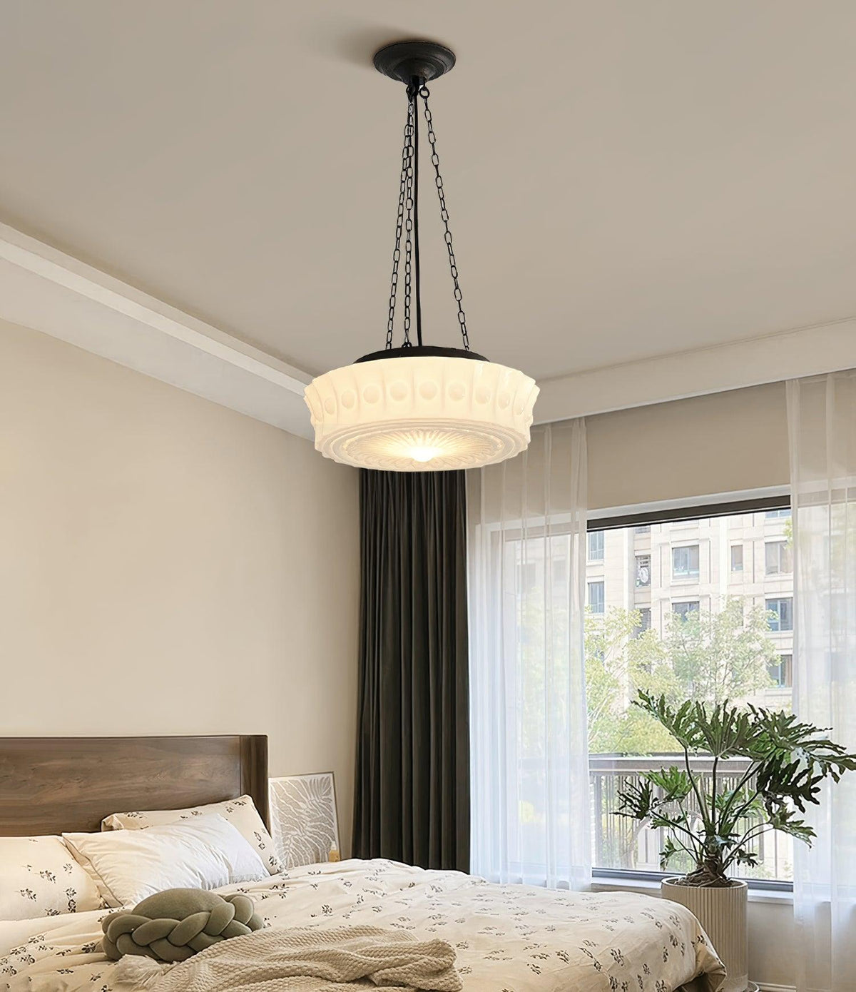 Hanging Ceiling Fixture with Dome Shade and Height-Adjustable Suspension for Kitchen Islands, Breakfast Nooks, Dining Spaces