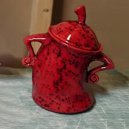 Decorative Food Storage Jar with Hands-On-Hips Figure – Colorful Resin Canister for Countertop Organization & Kitchen Accent