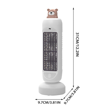 Charming Mini Bear | Air Cooler Humidifier Fan with 3-Speed Control | Compact Design for Ultimate Comfort