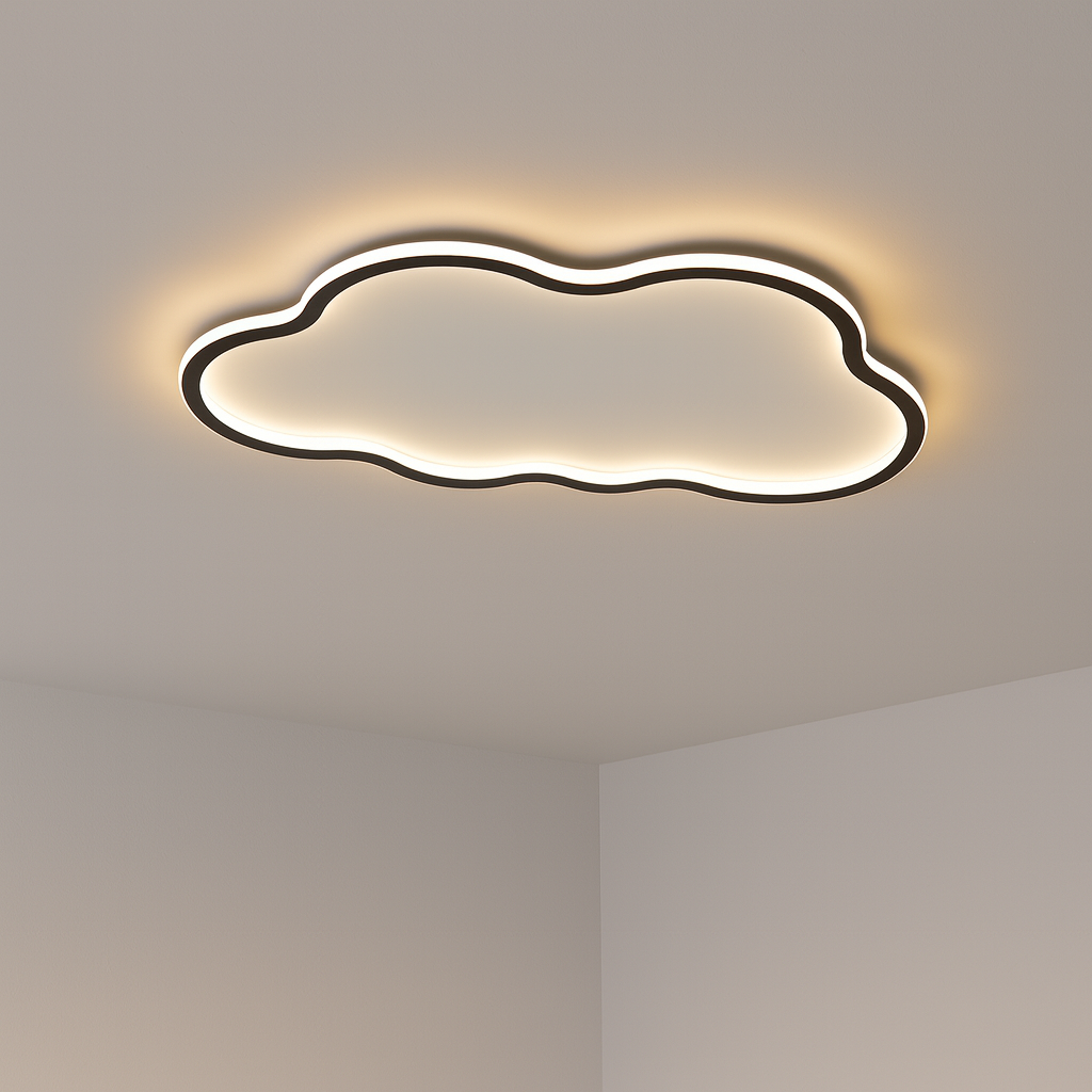 LED Flush Mount Light Fixture White 20 Inch Cloud Shape for Bedroom Living Room Hallway Modern Minimalist Diffused Overhead Lighting