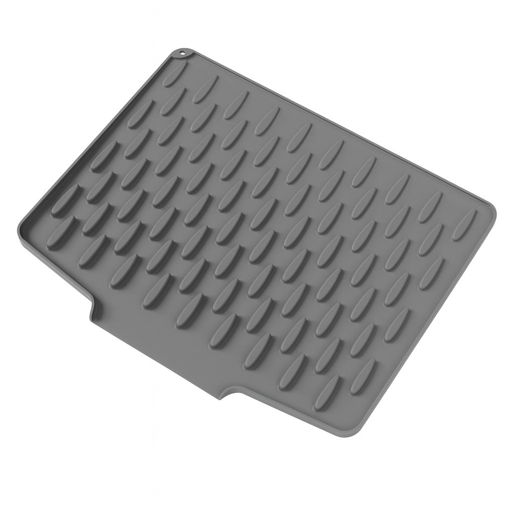 Silicone Dish Drying Mat – Heat-Resistant Kitchen Countertop Protector for Dishes & Cookware, Non-Slip Draining Pad, Dishwasher Safe