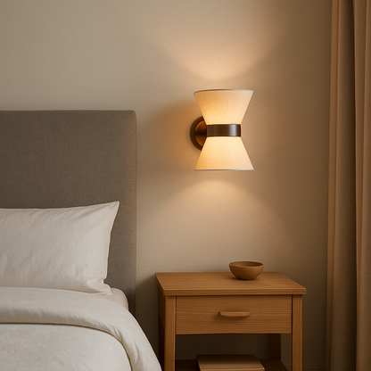 Fabric Shade Sconce Light 9.4 Inch Round for Bedrooms Hallways Entryways Modern Ambient G9 Socket Wall-Mount Fixture