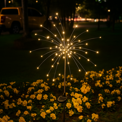 Solar Garden Starburst Light with 90 or 150 LEDs – Bendable Copper Wire Outdoor Stake – 8 Lighting Modes for Yard, Pathway & Patio