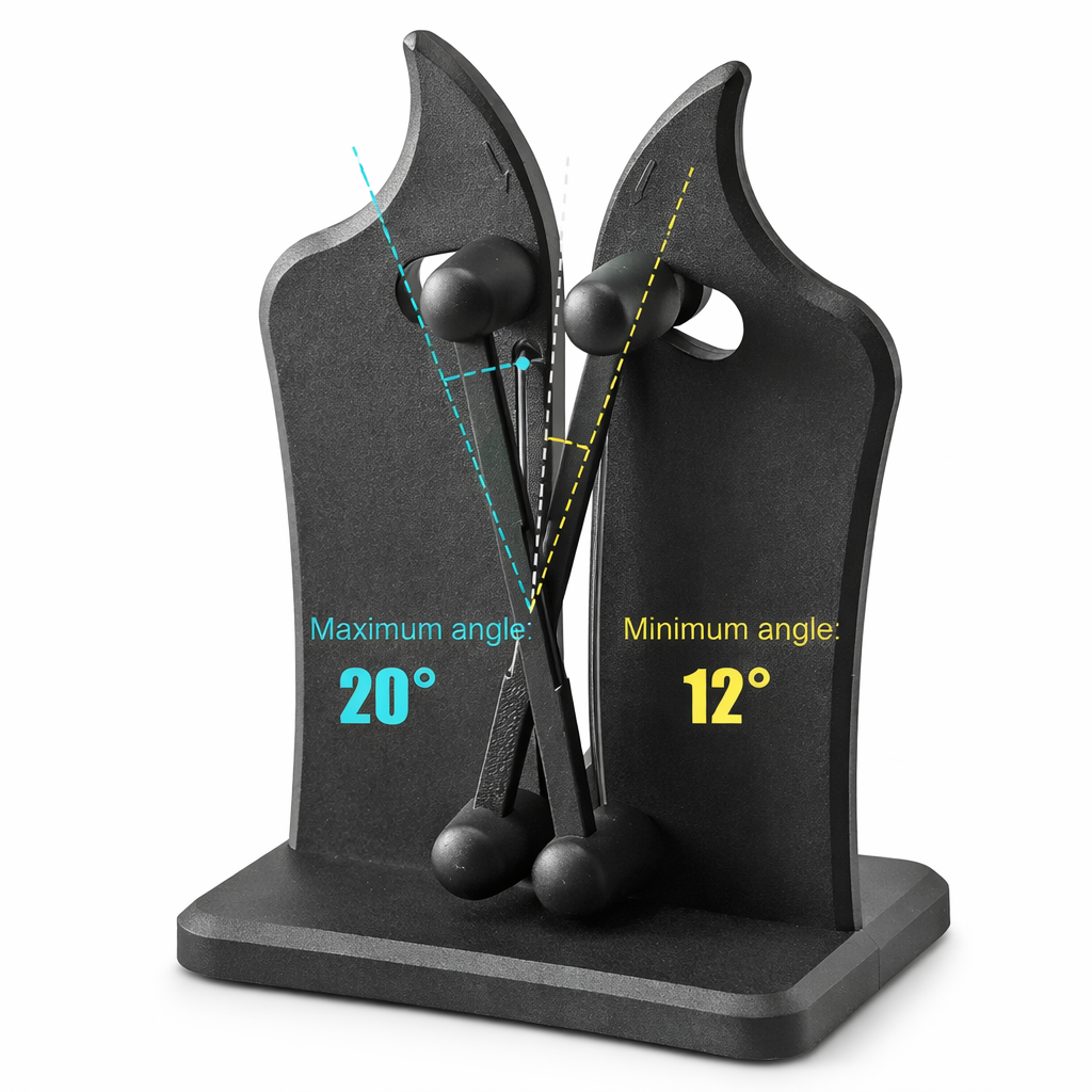 Dual-Stage Blade Sharpener for Straight & Serrated Kitchen Knives – Tungsten Carbide Honing Tool