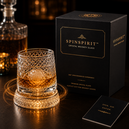 SpinSpirit™ – Crystal Whiskey Glass