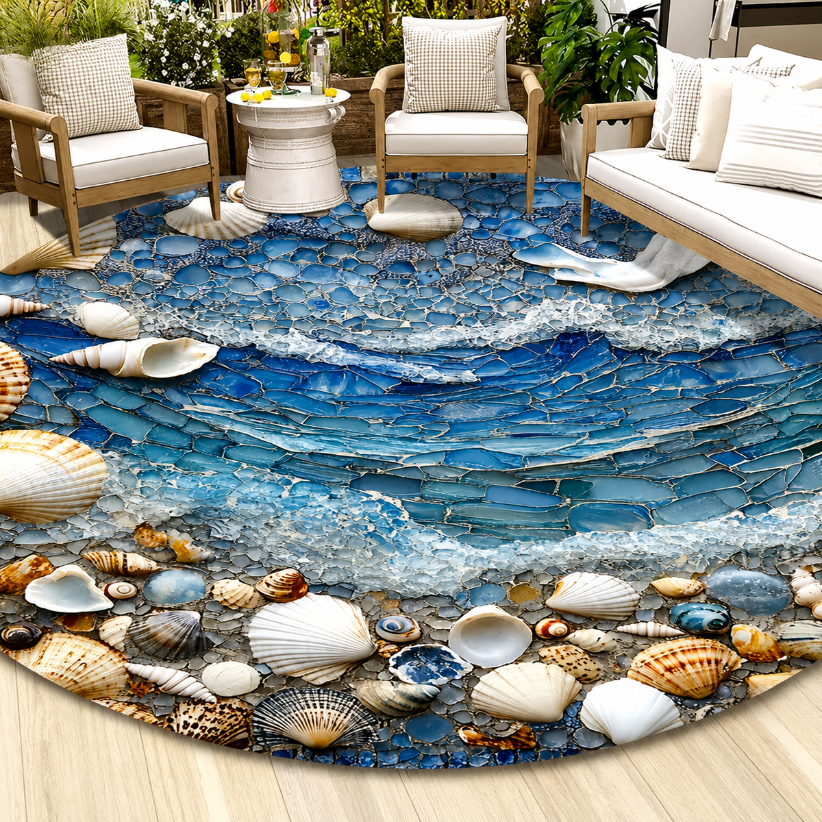 Coastal Mosaic™ – Round Pebble Mat
