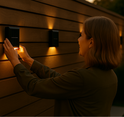 Cordless Solar-Powered LED Garden Light with Dusk Sensor – Weatherproof Outdoor Wall Fixture for Patio, Fence, Pathway & Yard