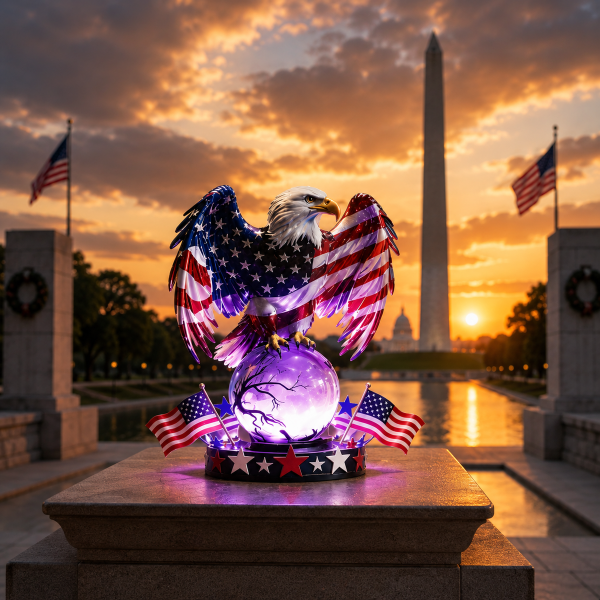 LibertyWing™ – Patriotic Eagle Lamp