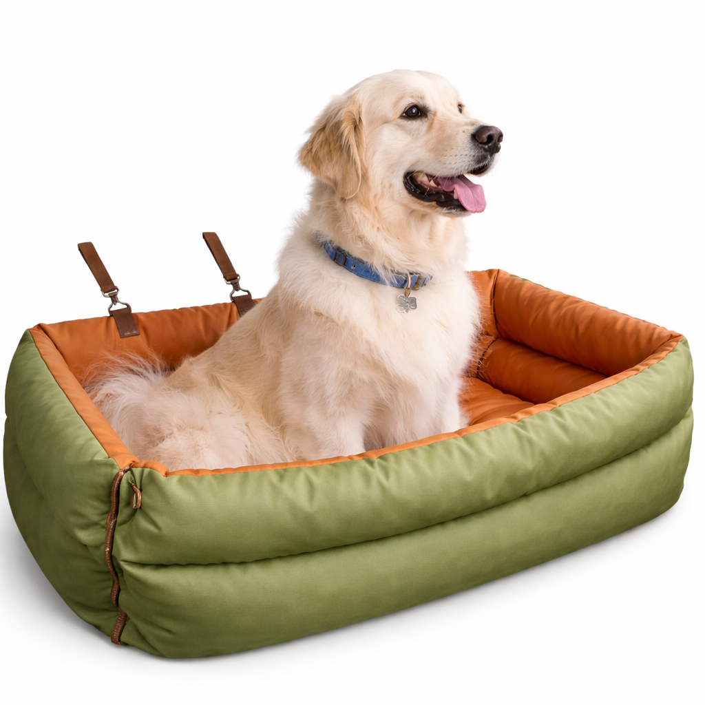 Pet Haven | Dog Car Seat Booster Bed with Waterproof Design | Elevated Comfort for Safe Travel