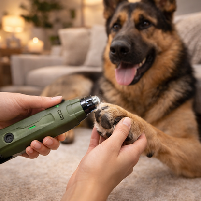 Dog Nail Grinder Rechargeable and Cordless, Quiet Dog Nail Trimmer with LED Light, Pet Nail Grinder for Dog Grooming