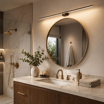 Hardwired LED Vanity Bar Light – Adjustable Metal Bathroom Mirror Fixture for Modern Homes