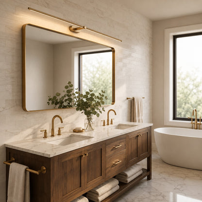 Hardwired LED Vanity Bar Light – Adjustable Metal Bathroom Mirror Fixture for Modern Homes
