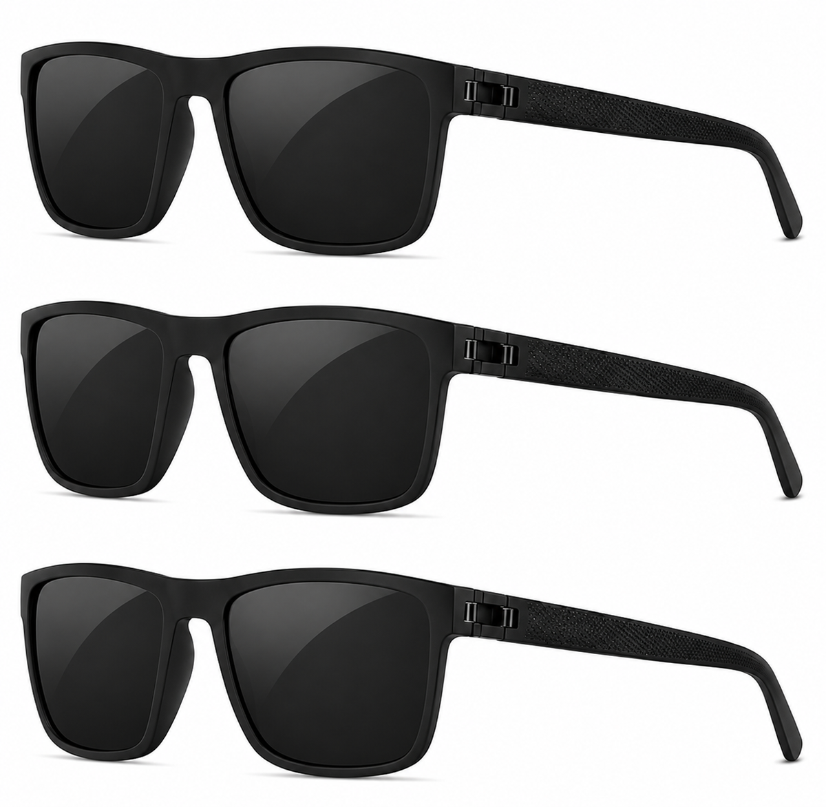 UV400 Polarized Sunglasses 3-Pack for Driving Glare Reduction Day Night Vision Protection Men Women