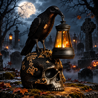 Gravewing™ – Raven Skull Lantern