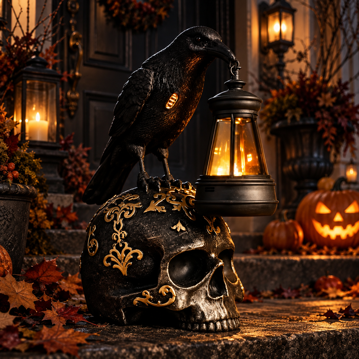 Gravewing™ – Raven Skull Lantern
