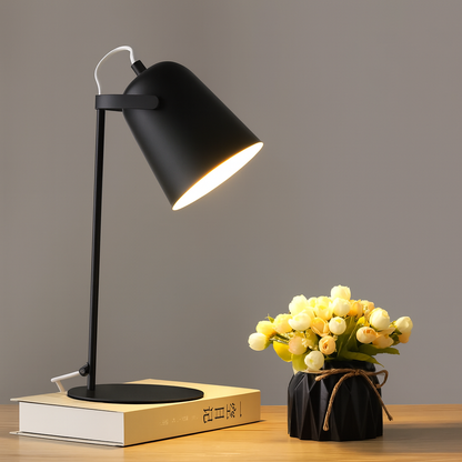 Adjustable Desk Lamp with Flexible Arm - Modern Metal Reading Light for Office, Bedroom, Nightstand & Study - Swing Arm Task Lighting for