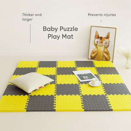 Interlocking Foam Floor Tiles for Kids Playroom 12x12 Inch Cushioned Baby Crawling Mat Non-Slip Puzzle Mats Nursery Safe Play Area
