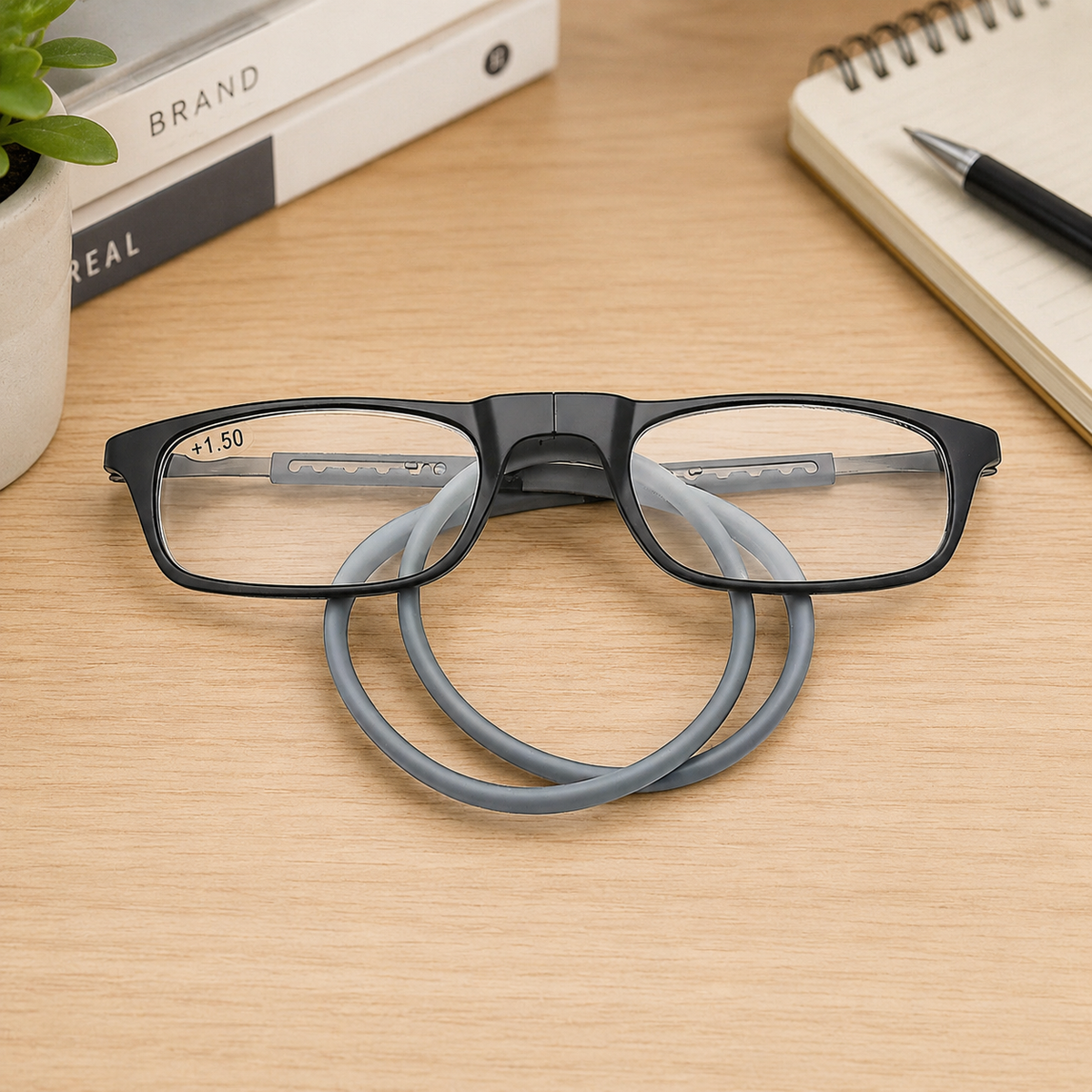 Adjustable Hanging Reading Glasses with Magnetic Necklace Holder for Hands-Free Vision | Men & Women Lightweight Readers | Presbyopia