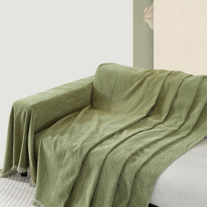 Herringbone Throw Blanket with Tassels for Sofa or Chair – Soft Textured Cover for Living Room, Bedroom & Couch Protection – Woven Home