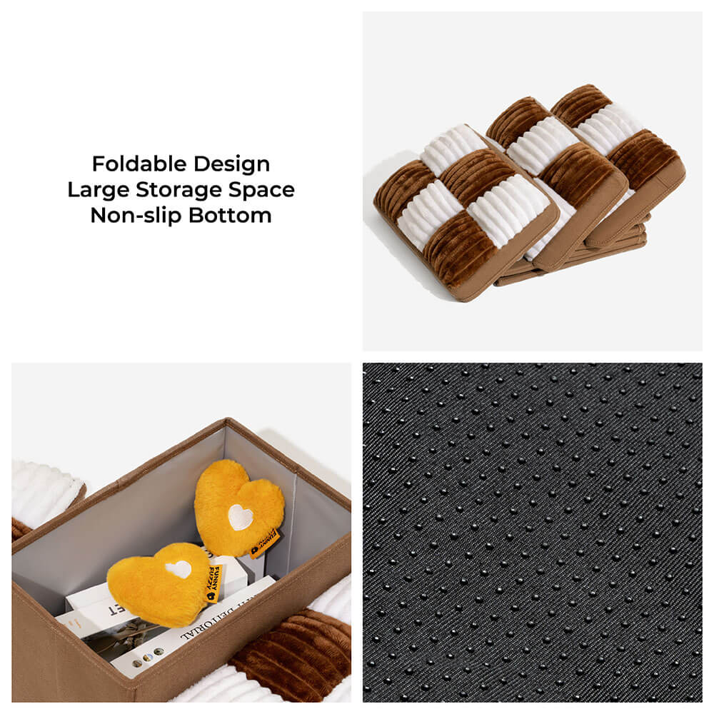 Pet Steps with Hidden Storage Compartments – Soft Padded Foldable Ramp for Small Dogs & Cats, Non-Slip Base