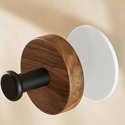 Chic Timber Coat Hooks for Wall - Self-Adhesive, Modern Design