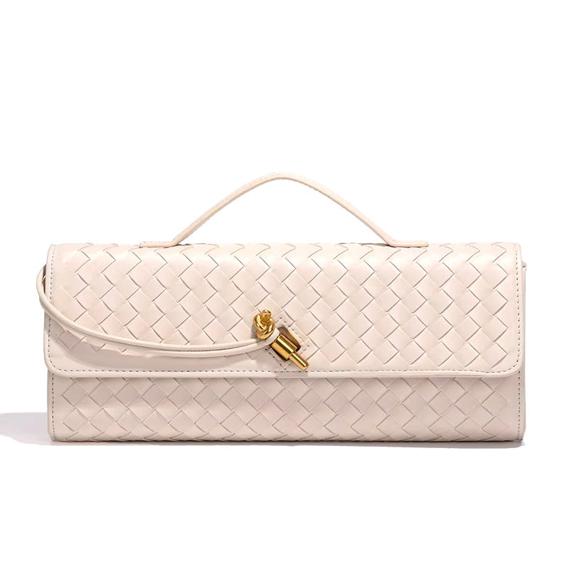 Chic Vegan Leather Clutch Bag with Hand-Braided Design for Timeless Style