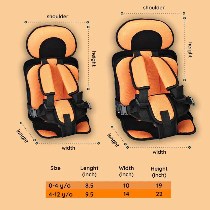 Portable Booster Seat with Safety Harness for Kids – Adjustable Travel Car Seat Cushion with Breathable Mesh and Soft Padding – Ages 0-12