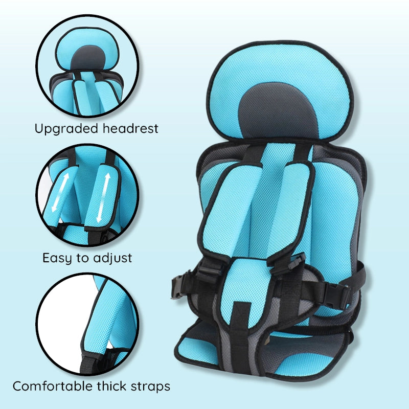 Portable Booster Seat with Safety Harness for Kids – Adjustable Travel Car Seat Cushion with Breathable Mesh and Soft Padding – Ages 0-12