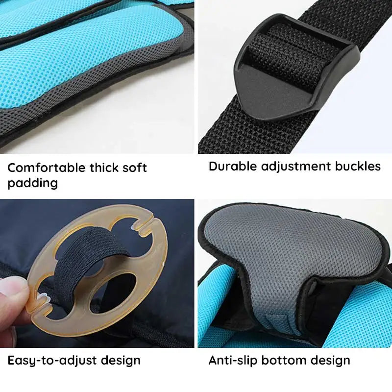 Portable Booster Seat with Safety Harness for Kids – Adjustable Travel Car Seat Cushion with Breathable Mesh and Soft Padding – Ages 0-12