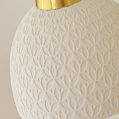 Hanging Ceiling Light Fixture White Ceramic Shade with Gold Hardware 9 in Adjustable Cord for Kitchen Island Dining Room Indoor Use E26 Sock