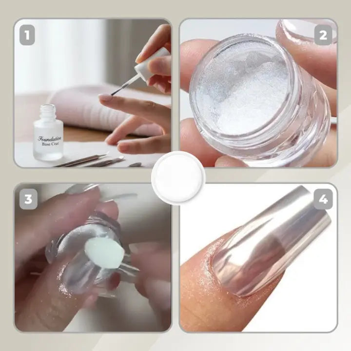 Mirror Chrome Nail Powder for High-Gloss Metallic Manicure Finish – Works on Gel, Acrylic & Natural Nails – Easy DIY Application for Salon-Q