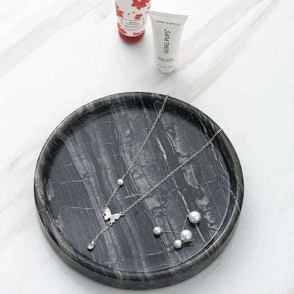 Cira Jewelry Tray - Premium Black Marble, Elegant Design